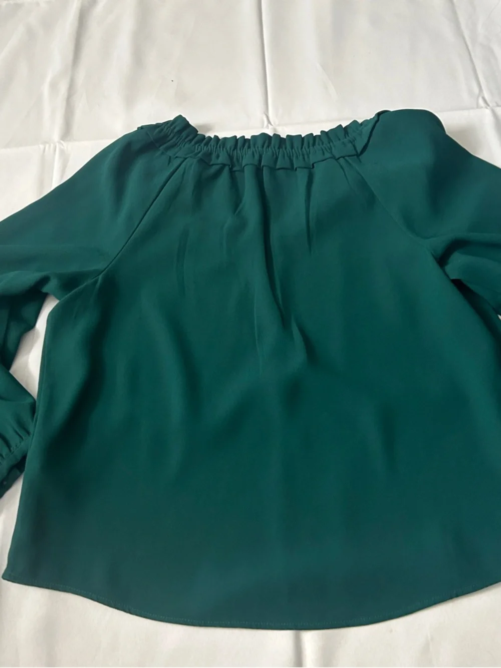 J Crew Green Ruffle-Neck Blouse - Women Tops